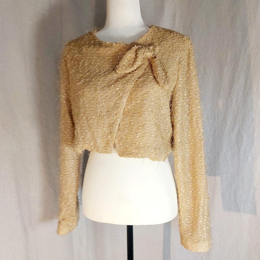 Arggido Arggido bouclé cropped blazer 42/EUXL - US10, NWT
